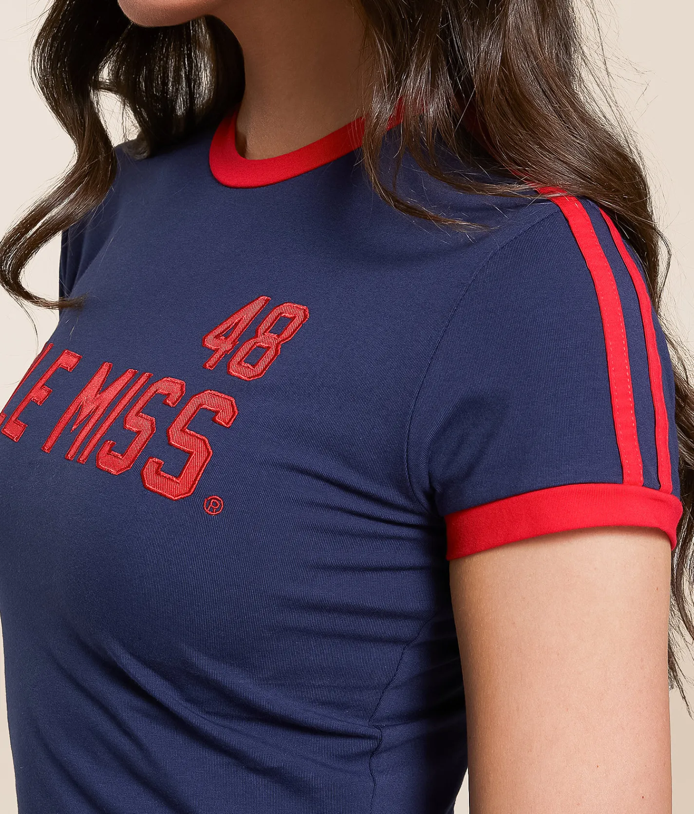HYPE AND VICE Ole Miss Rebels Baby Cropped T-Shirt Navy New