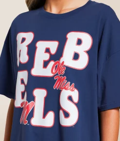 Gameday SOCIAL® Ole Miss Rebels Oversized T-Shirt Navy