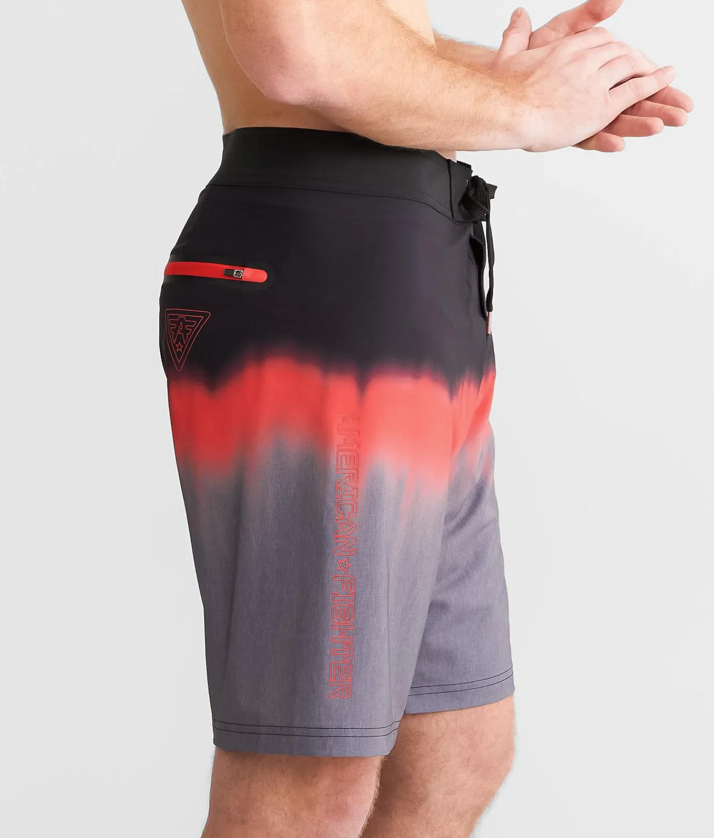 Bottoms|Swimwear | American Fighter Olive Stretch Boardshort Heather Grey Multi