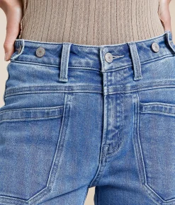 Jeans|Bottoms | VERVET by Flying Monkey Olivia Cropped Wide Leg Stretch Jean In My Heart