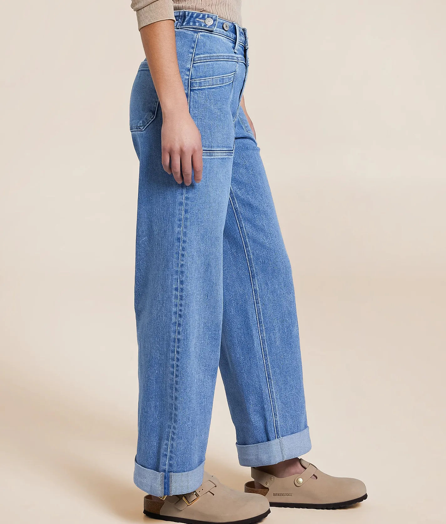 Jeans|Bottoms | VERVET by Flying Monkey Olivia Cropped Wide Leg Stretch Jean In My Heart