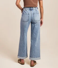 VERVET by Flying Monkey Olivia Cropped Wide Leg Stretch Jean Jump