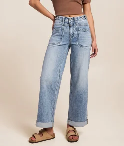VERVET by Flying Monkey Olivia Cropped Wide Leg Stretch Jean Jump