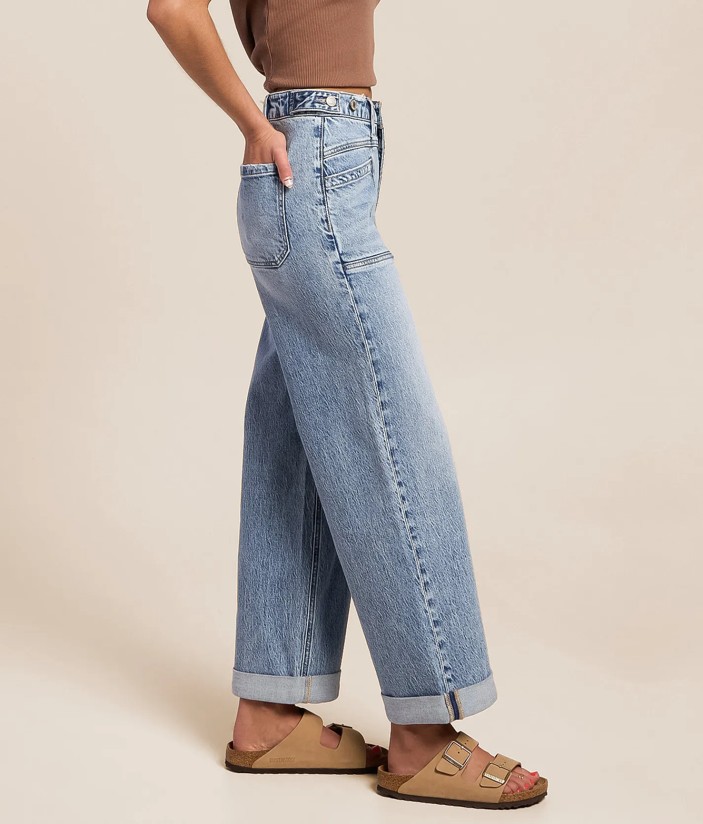 VERVET by Flying Monkey Olivia Cropped Wide Leg Stretch Jean Jump