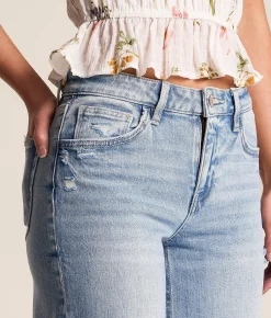 VERVET by Flying Monkey Olivia Cropped Wide Leg Stretch Jean Vibrant Hot