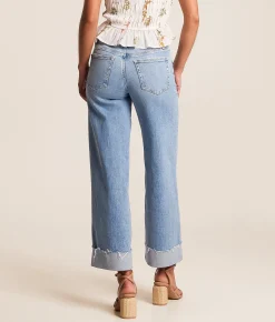 VERVET by Flying Monkey Olivia Cropped Wide Leg Stretch Jean Vibrant Hot