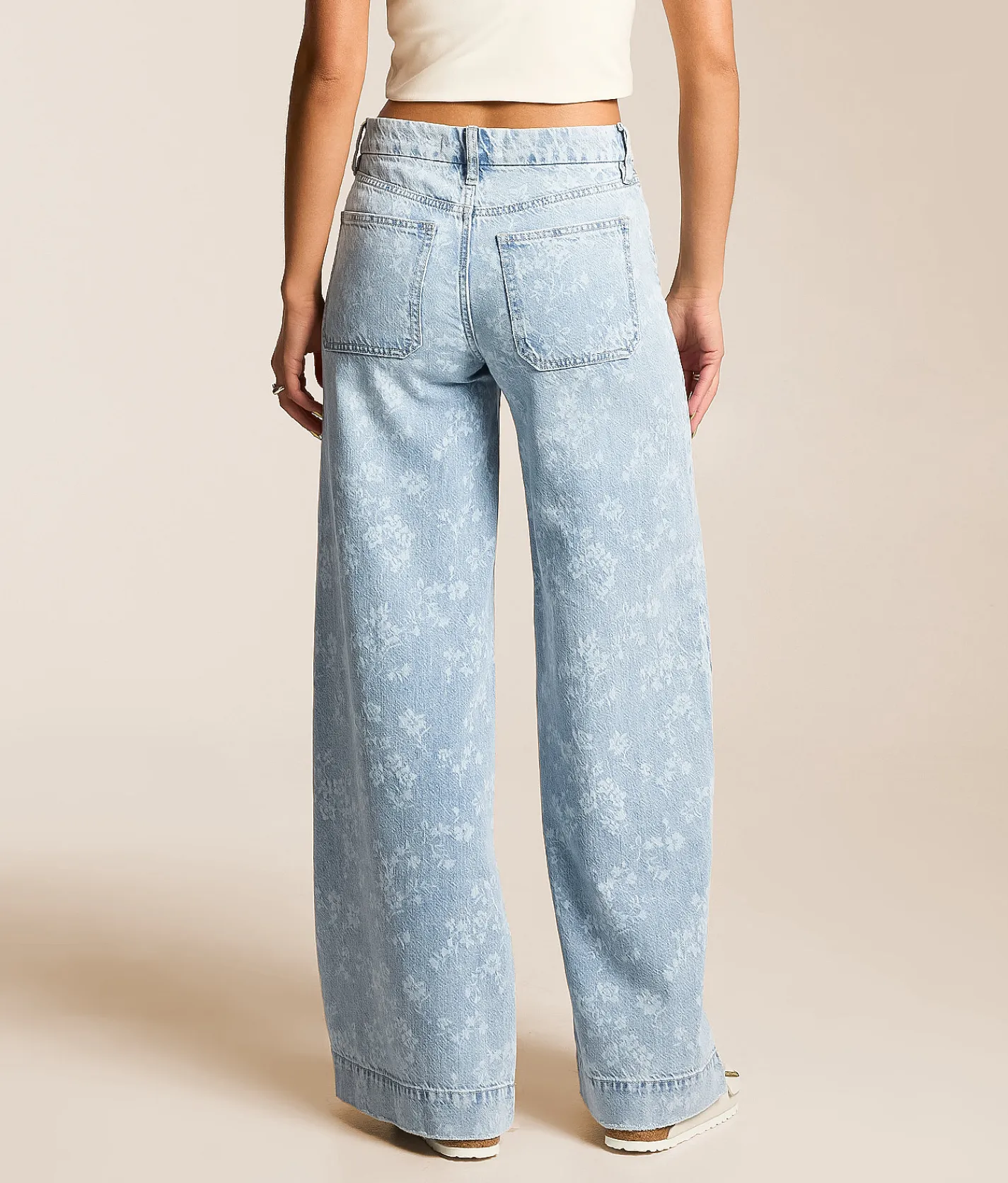 VERVET by Flying Monkey Olivia Wide Leg Stretch Jean Floral Best