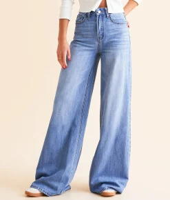 VERVET by Flying Monkey Olivia High Rise Ultra Wide Leg Jean Kudos Hot