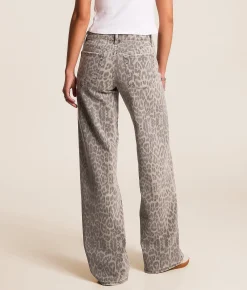 Jeans|Bottoms | VERVET by Flying Monkey Olivia Leopard Wide Leg Jean Grey Leopard