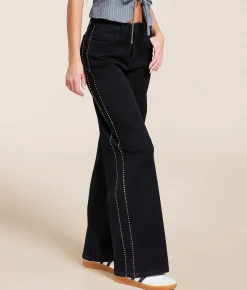 Jeans|Bottoms | VERVET by Flying Monkey Olivia Rhinestone Wide Leg Jean Uplifted