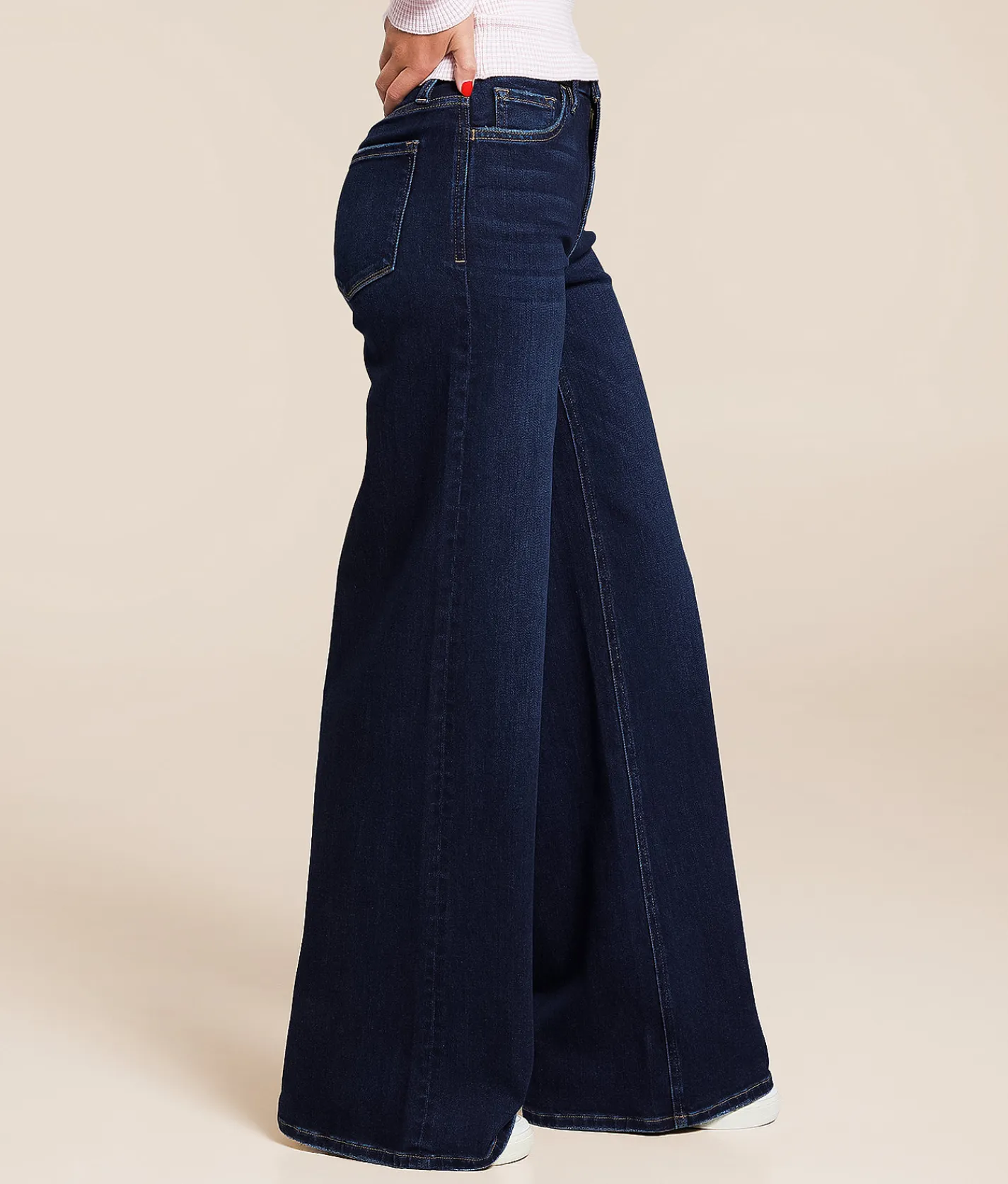 VERVET by Flying Monkey Olivia Ultra Wide Leg Stretch Jean Spark Light Online