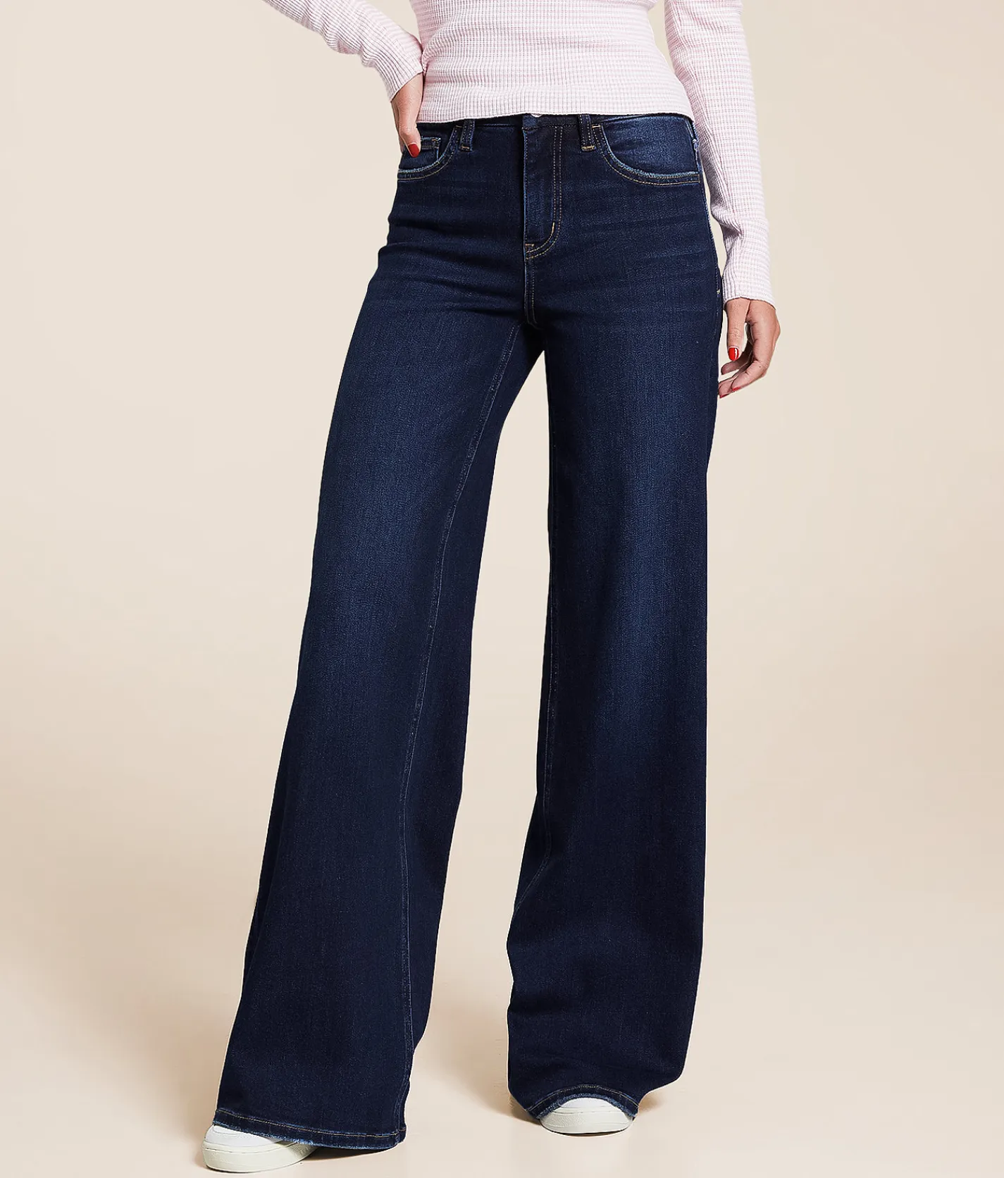 VERVET by Flying Monkey Olivia Ultra Wide Leg Stretch Jean Spark Light Online