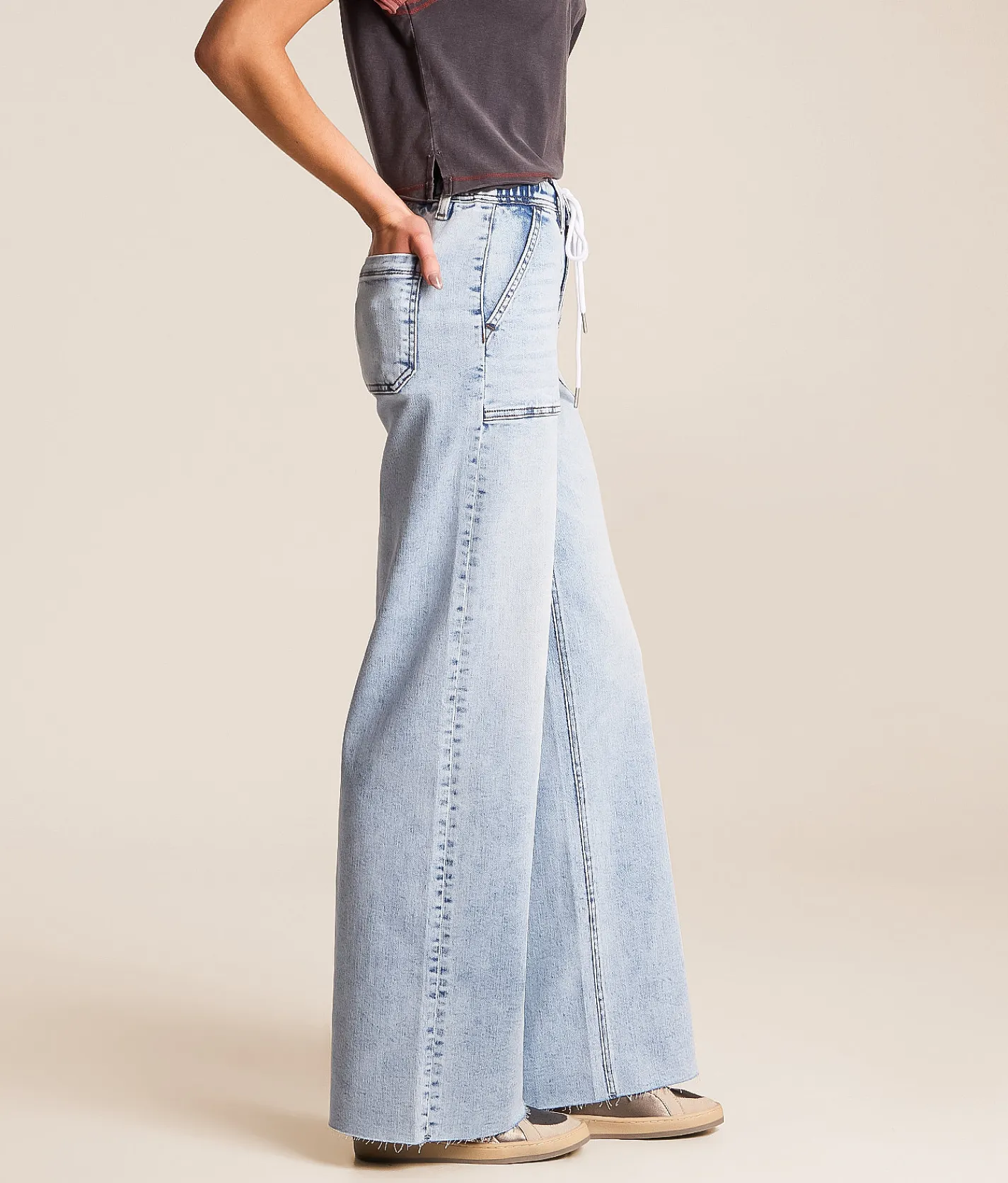 VERVET by Flying Monkey Olivia Wide Leg Strech Jean Reset New