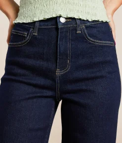 VERVET by Flying Monkey Olivia Wide Leg Stretch Cuffed Jean Brilliant Jewel Clearance