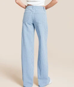 VERVET by Flying Monkey Olivia Wide Leg Striped Stretch Jean Ethereal Essence Sale