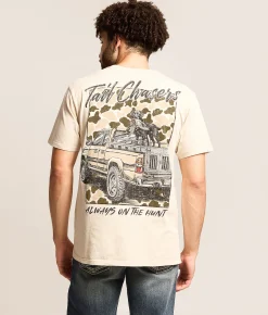 Tops|Graphic T-Shirts | Tail Chasers Club On The Hunt T-Shirt Moonbeam Pigment Dye