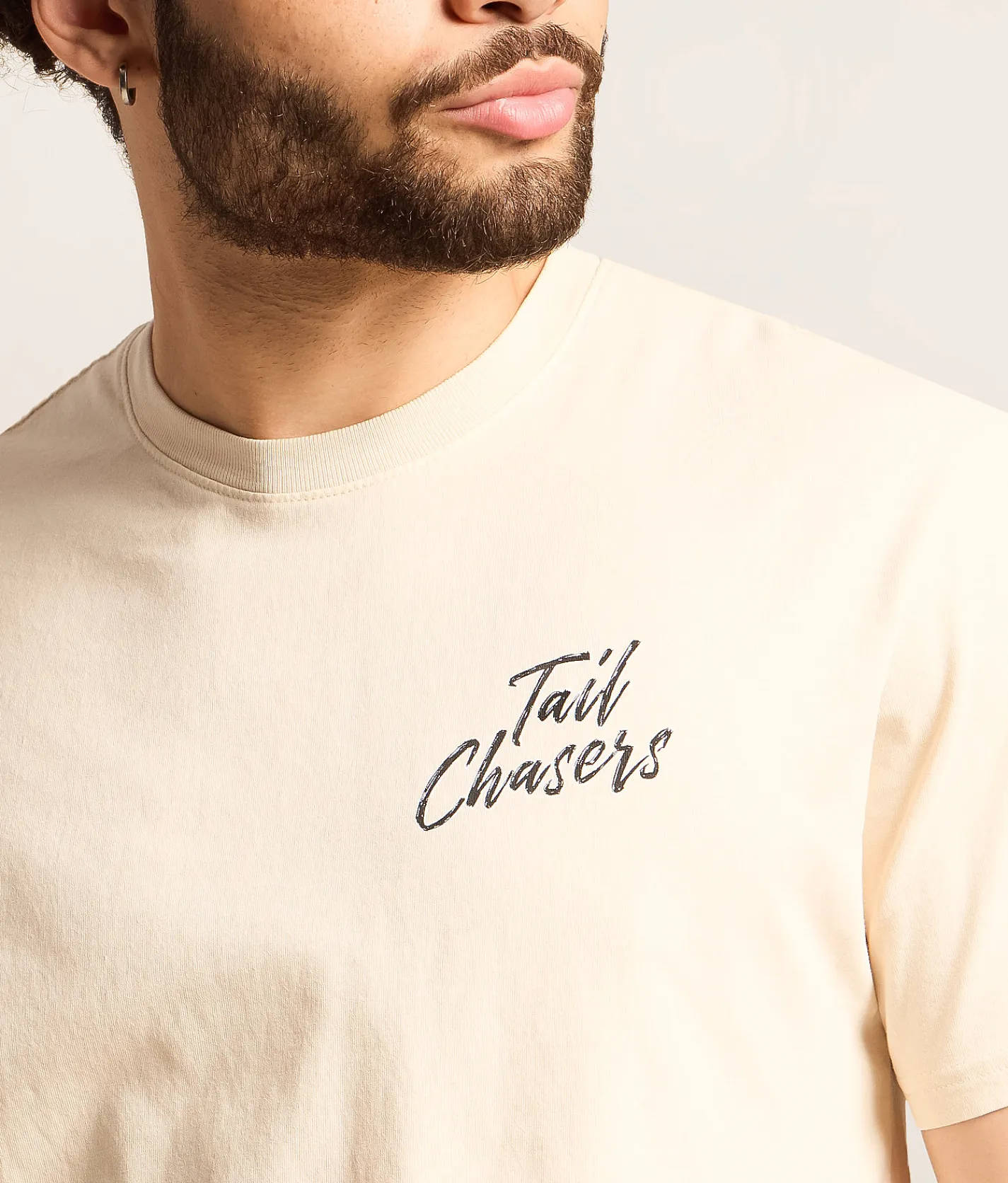 Tops|Graphic T-Shirts | Tail Chasers Club On The Hunt T-Shirt Moonbeam Pigment Dye