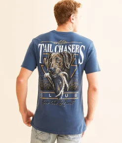 Tail Chasers Club On The Hunt T-Shirt Midnight Pigment Dye Hot