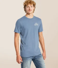 Tops|Graphic T-Shirts | Tail Chasers Club On The Scent T-Shirt Blue Jean Pigment Dye