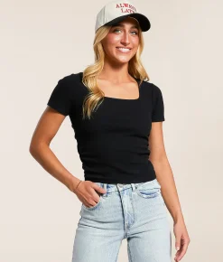 Tops | FITZ + EDDI Open Back Cinch Tie Top Washed Black