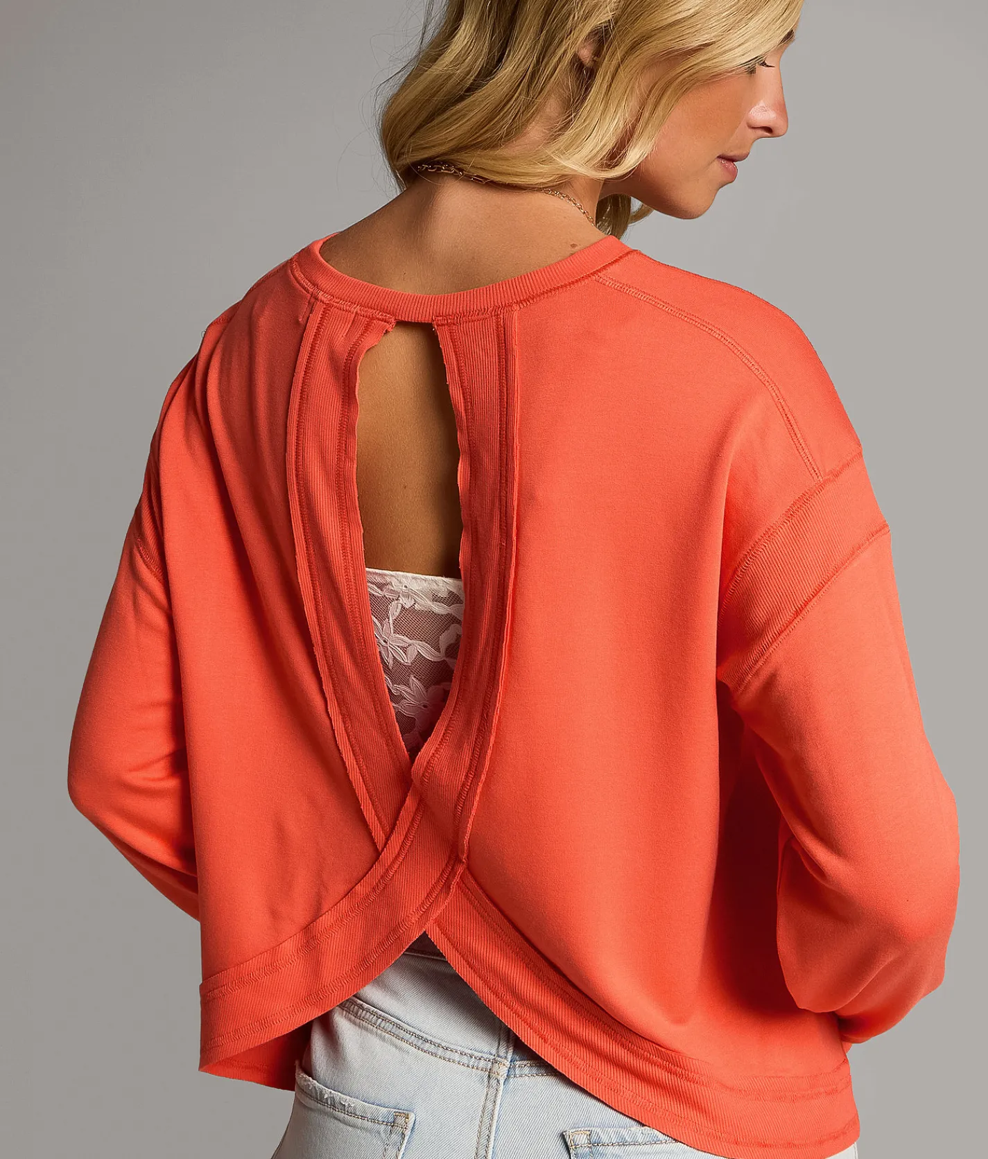 Tops | BKE Open Back Top Living Coral