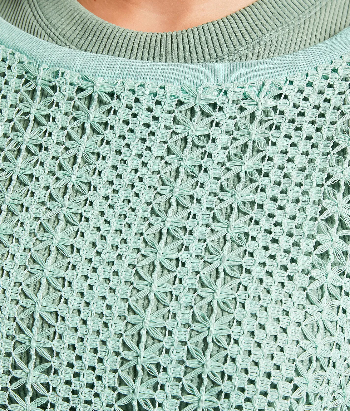 Daytrip Open Stitch Top Mint Outlet