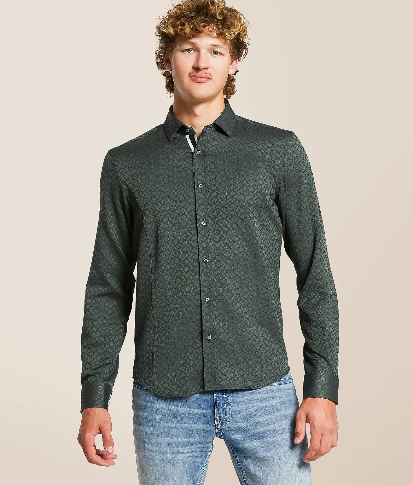 Tops | Eight X Open Weave Shirt Olive