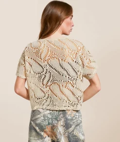 Gilded Intent Open Weave Top Stone Sale