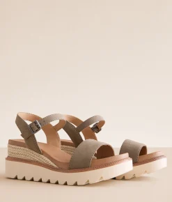 Shoes | Mia Ophidia Wedge Sandal Taupe