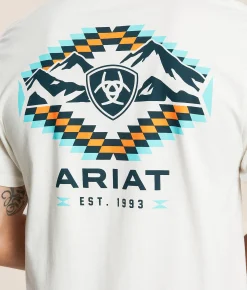 Ariat Optical Mountain T-Shirt Antique White Outlet