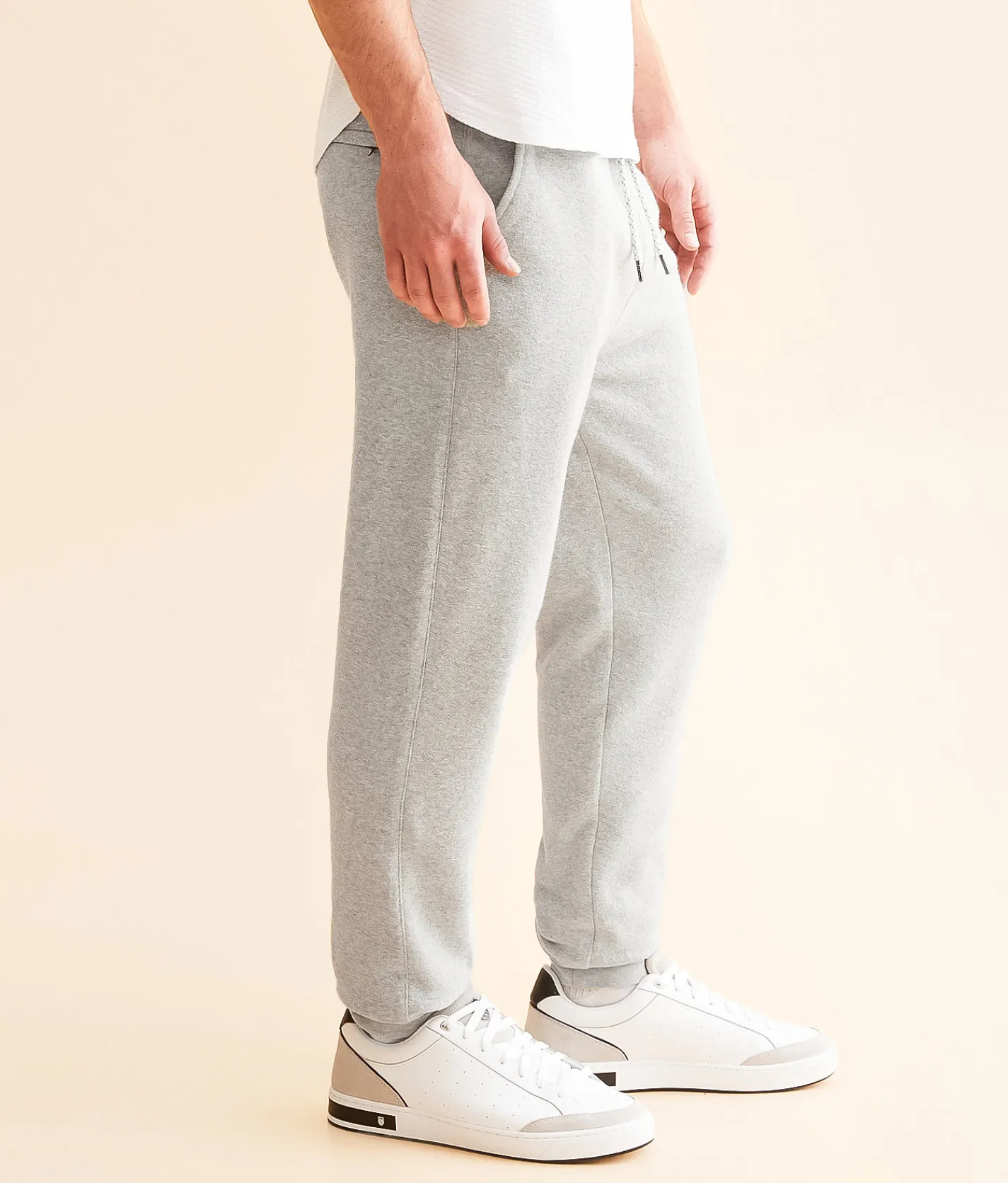 Bottoms | BKE Osage Terry Cloth Jogger Grey Heather