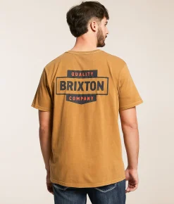 Brixton Osborn T-Shirt Tobacco Brown Worn Wash Best