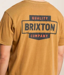 Brixton Osborn T-Shirt Tobacco Brown Worn Wash Best