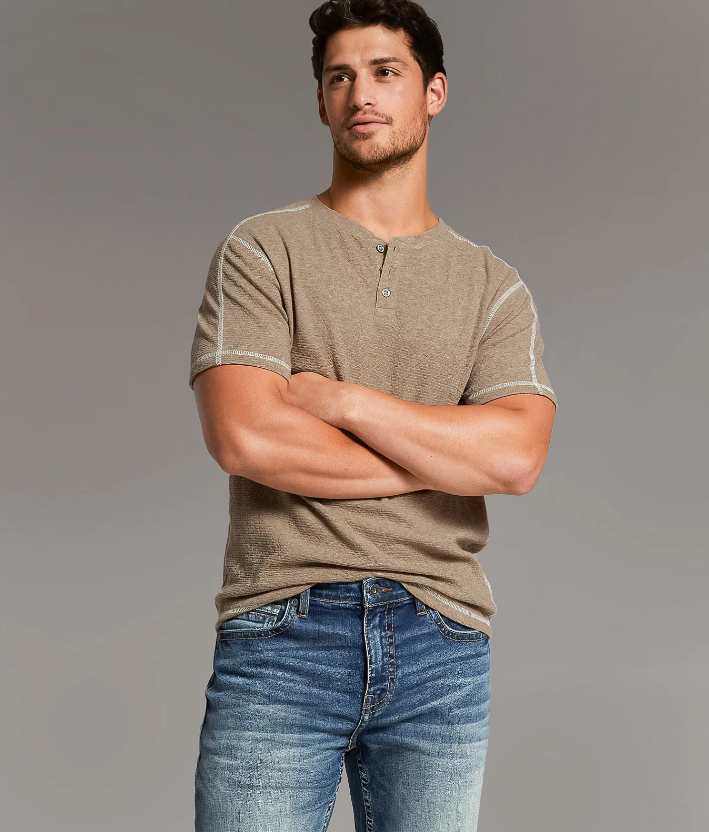 BKE Ottoman Henley Shitake Online