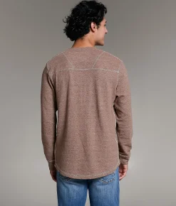 Tops | BKE Ottoman Snap Henley Brunette