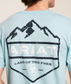 Ariat Outdoor Lockup T-Shirt Sky Blue Heather