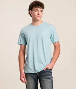 Ariat Outdoor Lockup T-Shirt Sky Blue Heather