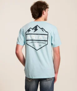 Tops | Ariat Outdoor Lockup T-Shirt Sky Blue Heather