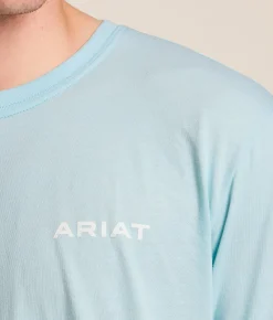 Tops | Ariat Outdoor Lockup T-Shirt Sky Blue Heather