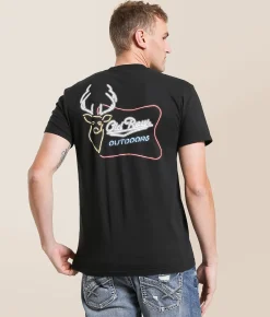 Tops|Graphic T-Shirts | Old Row Outdoors Neon Buck T-Shirt Black