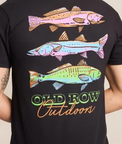 Old Row Outdoors Neon T-Shirt Black New