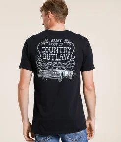 Tops|Graphic T-Shirts | Ariat Outlaw Country T-Shirt Black