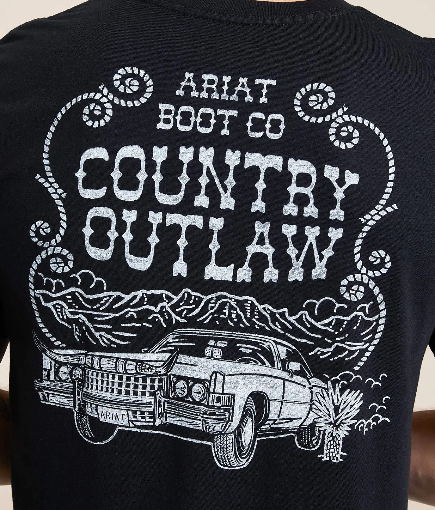 Tops|Graphic T-Shirts | Ariat Outlaw Country T-Shirt Black