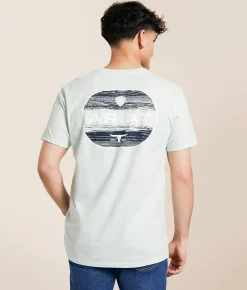 Tops|Graphic T-Shirts | Ariat Oval Barb T-Shirt Wan Blue