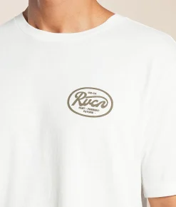 Tops|Graphic T-Shirts | RVCA Oval Script T-Shirt Antique White