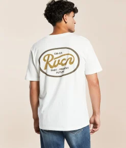 Tops|Graphic T-Shirts | RVCA Oval Script T-Shirt Antique White