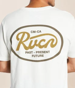 Tops|Graphic T-Shirts | RVCA Oval Script T-Shirt Antique White