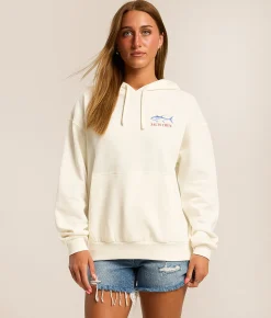 Salty Crew Overlay Hooded Sweatshirt Off White Online