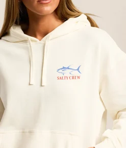 Salty Crew Overlay Hooded Sweatshirt Off White Online