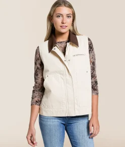 Outdoor By 26 Oversized Barn Vest Cream New